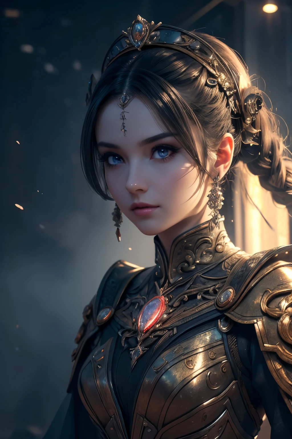 1mechanical girl,((ultra realistic details)), portrait, global illumination, shadows, octane render, 8k, ultra sharp,metal,intricate, ornaments detailed, cold colors, egypician detail, highly intricate details, realistic light, trending on cgsociety, glowing eyes, facing camera, neon details, machanical limbs,blood vessels connected to tubes,mechanical vertebra attaching to back,mechanical cervial attaching to neck,sitting,wires and cables connecting to head.