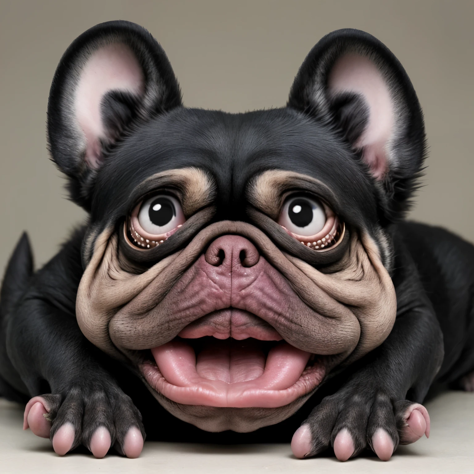 A strange dog that looks ugly and doesn't look like a dog
