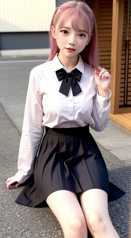 1 woman、((3D anime))、cute、8-year-old、Glossy pink hair、long hair, random outfit、cute服, sexy pose、dating around town、mini skirt、cute服、Low - Angle、spreading pussy, laying, organism face