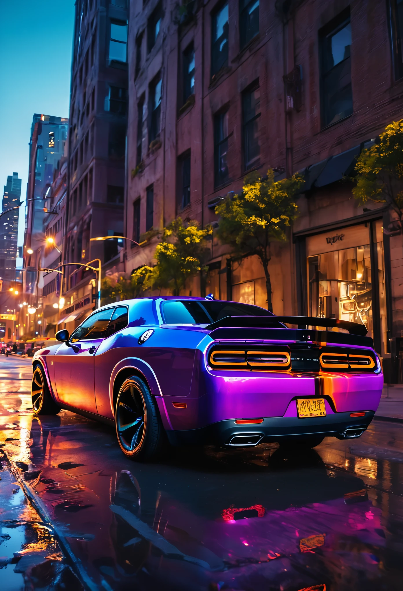 (((epic dodge Challenger srt with (scales:1.5) and flames))), cyberpunk, futurist, ((background city, glowing light, reflection light, bloom, motion lines, lens flare, f/16, Sony FE, Surrealism, UHD, retina, masterpiece, high quality, ccurate, best quality, 4K, detailed, UE 5))