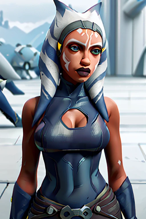 (8k, best quality, masterpiece:1.2), (realistic, photo-realistic:1.37), ultra-detailed, 1 ahsoka ,cute, solo, (huge breasts:1.5),(beautiful detailed eyes), (smile:1.2), (closed mouth), erotic pose, dancing, depth of field, dark intense shadows, sharp focus, good composition, glowing lights, full body, head rest, lips, pretty face, (night:1.3), intricate, bokeh, cinematic lighting, photon mapping, radiosity, physically-based rendering, (Tetsuya Nomura style), nsfw, perfect breasts, ahsoka Aran, super metroid, skin tight body suit, blue body suit, (cameltoe:1.2) blue eyes