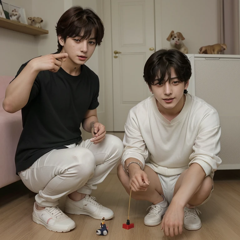 Jeon Jungkook jugando con su perro