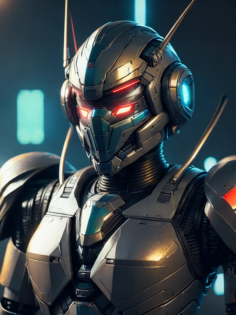 A cute ant as the doomslayer, realistic scifi cyberpunk power armor robot, closeup portrait cinematic, 8k, hdr, ((intricate details, hyperdetailed)), (backlit:1.3), (cinematic:1.3), (ArtStation:1.3)