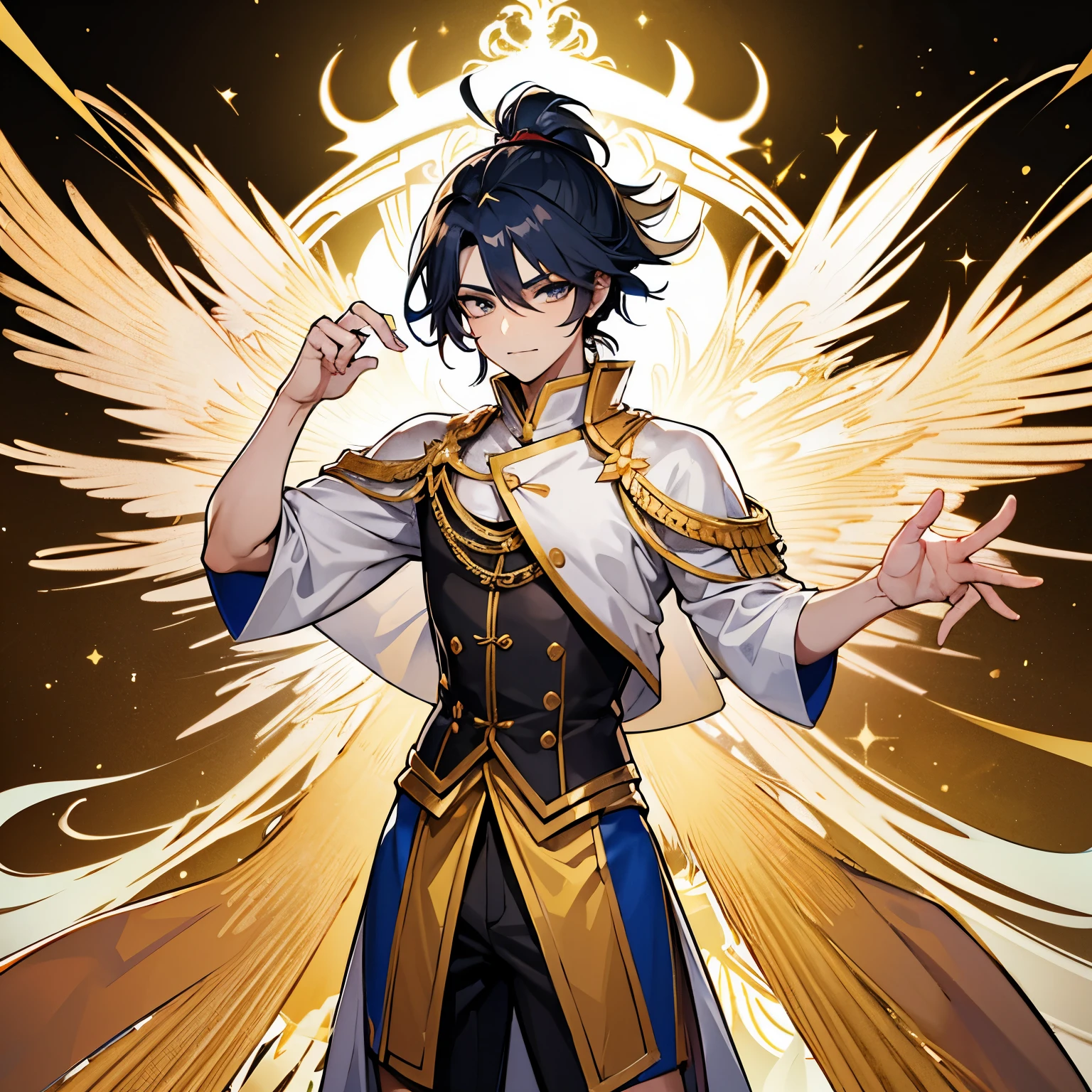 Generarme un personaje 2D tipo anime basado en el rey midas pero con rasgos pueblerinos y que este sea masculino con ropa de campo o siembra