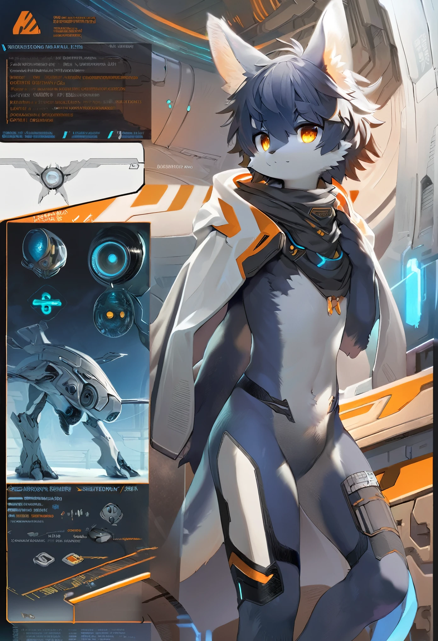 ((masterpiece)), (ultra detailed), (best quality), detailed background, (style of Science Fiction), (concept art, character sheet), game package, absurdres(highly detailed beautiful face and eyes)perfect anatomy(angelic handsome boy, kemono, )(furry anthro),