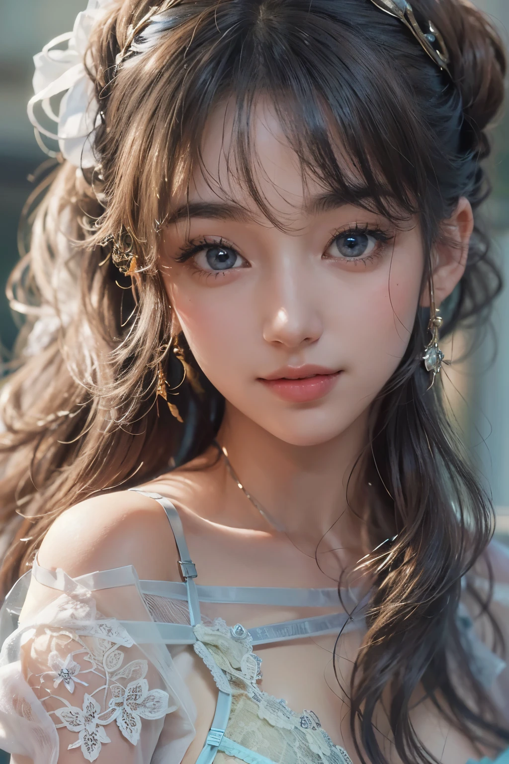 1woman, (Ultra realistic, high res), (highly detailed eyes, highly detailed hair, highly detailed face, highly detailed plump lips), (off shoulder with open breasts), breasts,  full body, caute smile, (best quality:1.4), Raw photo, (realistic, photo-realistic:1.37), professional photography, cinematic light, (fine face: 1.2),fashion model 20 years old, cute, [[[[pure eyes]]]], [[[[closeup]]]], [[[[chest]]]], [[[[neck]]]], [[[[shoulders]]]], perfect eyes, perfect iris, perfect lips, perfect teeth, perfect skin, soft front light, glow, HDR, (muted colors:1.2), Retrato da mulher、white skin、((cabelo Castanho ondas suaves)) Best Blanco Romantico、8k resolution、Frente Illuminada、アメリカの女の子のPortrait、solo、20-year-old、beautiful face、whole body、super sexy、medium side cut、beautiful black hair、beautiful little face woman, solo,　black theme,　look at the audience,one woman, It&#39;s real, Wolfsan-6500-V1.3, anime、animeスタイル、beautiful diamond eyes、20 year old american girl、braided hair、swimsuit、portrait beautiful detailed woman, very detailedな青い顔, Reality, beautiful narrow blue eyes, huge file size, Super detailed, High resolution, very detailed, highest quality, masterpiece, An illustration, very detailed, ticker, Unite, 8K painting wallpaper, fine, fine details, masterpiece, highest quality, Hvery detailed ticker uniform 8K wallpaper, face light movie lighting、cuteブラウス, dark background, oil, masterpiece, diffused soft film lighting, Portrait, highest quality (perfect face:1.4),stunning girl pictures,(8K and、photorealistic:1.25) 、(lip gloss、eyelashes、shiny face、shiny skin、highest quality、超High resolution、Depth of the bounds written、chromatic aberration、caustic road lighting、natural shading、sexy 1girl, Extremely cute, Amazing face and eyes, (Beautiful lovely smile), (extremely detailed beautiful face), bright and shiny lips, (cute bikini:1.3), (very elaborate lace bra:1.5), smooth skin, super beautiful, attractive, (Best Quality:1.4), (hyper quality), (Ultra-detailed), (hyper-realistic, Photorealsitic:1.37), Authentic skin texture, complex details, extremely detailed CG unified 8k wallpaper, RAW Photos, professional photograpy, Cinematic lighting, coast, sea, palm trees,masterpiece, best quality, high quality, High definition, High quality texture, High quality shadow, high detail, beautiful detailed, finely detailed, extremely detailed cg, detailed texture, a realistic representation of the face, realistic, colorful, delicate, Cinematic Light, sidelighting, Lens Flare, Ray tracing, sharp focus, (intrica