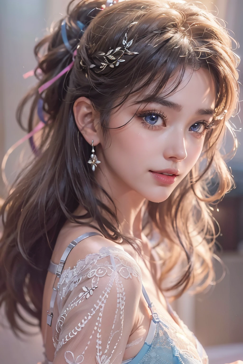 1woman, (Ultra realistic, high res), (highly detailed eyes, highly detailed hair, highly detailed face, highly detailed plump lips), (off shoulder with open breasts), breasts, full body, caute smile, (best quality:1.4), Raw photo, (realistic, photo-realistic:1.37), professional photography, cinematic light, (fine face: 1.2),fashion model 20 years old, cute, [[[[pure eyes]]]], [[[[closeup]]]], [[[[chest]]]], [[[[neck]]]], [[[[shoulders]]]], perfect eyes, perfect iris, perfect lips, perfect teeth, perfect skin, soft front light, glow, HDR, (muted colors:1.2), Retrato da mulher、white skin、((cabelo Castanho ondas suaves)) Best Blanco Romantico、8k resolution、Frente Illuminada、アメリカの女の子のPortrait、solo、20-year-old、beautiful face、whole body、medium side cut、beautiful black hair、beautiful little face woman, solo,　black theme,　look at the audience,one woman, It&#39;s real, Wolfsan-6500-V1.3, anime、animeスタイル、beautiful diamond eyes、20 year old american girl、braided hair、swimsuit、portrait beautiful detailed woman, very detailedな青い顔, Reality, beautiful narrow blue eyes, huge file size, Super detailed, High resolution, very detailed, highest quality, masterpiece, An illustration, very detailed, ticker, Unite, 8K painting wallpaper, fine, fine details, masterpiece, highest quality, Hvery detailed ticker uniform 8K wallpaper, face light movie lighting、cuteブラウス, dark background, oil, masterpiece, diffused soft film lighting, Portrait, highest quality (perfect face:1.4),stunning girl pictures,(8K and、photorealistic:1.25) 、(lip gloss、eyelashes、shiny face、shiny skin、highest quality、超High resolution、Depth of the bounds written、chromatic aberration、caustic road lighting、natural shading、sexy 1girl, Extremely cute, Amazing face and eyes, (Beautiful lovely smile), (extremely detailed beautiful face), bright and shiny lips, (cute bikini:1.3), (very elaborate lace bra:1.5), smooth skin, super beautiful, attractive, (Best Quality:1.4), (hyper quality), (Ultra-detailed), (hyper-realistic, Photorealsitic:1.37), Authentic skin texture, complex details, extremely detailed CG unified 8k wallpaper, RAW Photos, professional photograpy, Cinematic lighting, coast, sea, palm trees,masterpiece, best quality, high quality, High definition, High quality texture, High quality shadow, high detail, beautiful detailed, finely detailed, extremely detailed cg, detailed texture, a realistic representation of the face, realistic, colorful, delicate, Cinematic Light, sidelighting, Lens Flare, Ray tracing, sharp focus, (intrica, From Side, 