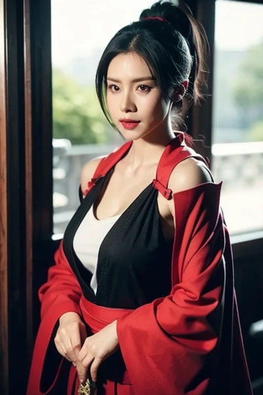 warrior,arms,armor,sword,alone,japanese armor,warrior,long hair,black hair,holding,knife,holding arms,topknot,looking at the viewer,cigarette,1 girl,hair ornaments,ponytail,sheath,black eye,holding sword,shoulder armor,Blood,male focus,Hairpin,kusazuri,sheathed,gloves,kimono,Blood splatter,Are standing,black gloves,looking to the side,cowboy shot,Wind,breastplate,realistic,high ponytail,floating hair,sheath,
highest quality,masterpiece,very delicate and beautiful,cg,unity,8k wallpaper,wonderful,finely,masterpiece,official art,very detailed cg unity 8k wallpaper,incredibly absurd,huge file size,Super detailed,High resolution,very detailed,