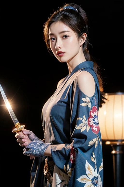 warrior,arms,armor,sword,alone,japanese armor,warrior,long hair,black hair,holding,knife,holding arms,topknot,looking at the viewer,cigarette,1 girl,hair ornaments,ponytail,sheath,black eye,holding sword,shoulder armor,Blood,male focus,Hairpin,kusazuri,sheathed,gloves,kimono,Blood splatter,Are standing,black gloves,looking to the side,cowboy shot,Wind,breastplate,realistic,high ponytail,floating hair,sheath,
highest quality,masterpiece,very delicate and beautiful,cg,unity,8k wallpaper,wonderful,finely,masterpiece,official art,very detailed cg unity 8k wallpaper,incredibly absurd,huge file size,Super detailed,High resolution,very detailed,