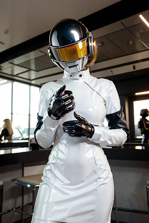 Daft punk woman 44 age white latex dresss Detroit