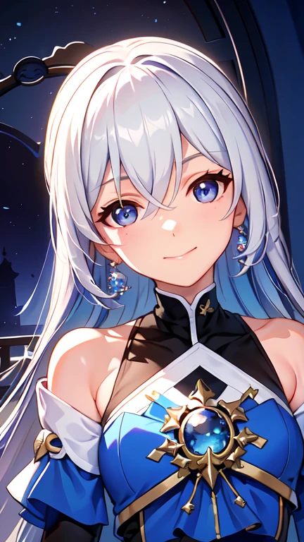 ph bronya, 1 chica, solo, joyas, pendientes, pelo largo, Pelo gris, Golpes, perforar el cabello, hombros descubiertos, ojos grises, thigh botas, muslos, pelo entre los ojos, botas, guantes de codo,sin mangas, guantes negros, ejercicios gemelos, belt, polainas, vestido blanco, senos, small senos, calzado negro, mangas largas, (obra maestra:1.2, Mejor calidad), (hermosos ojos finamente detallados: 1.2), (antecedentes detallados,dark fantasy), (hermoso rostro detallado), alto contraste, (Better lighting, un extremadamente delicado y hermoso), ((cinematic light)), vistoso, hiper detalle, dramatic light, Detalles intrincados, (sharp face pelo entre los ojos,dynamic angle), luz negra arremolinada alrededor del personaje, profundidad de campo,black light particles,(vidrio roto),magic circle,