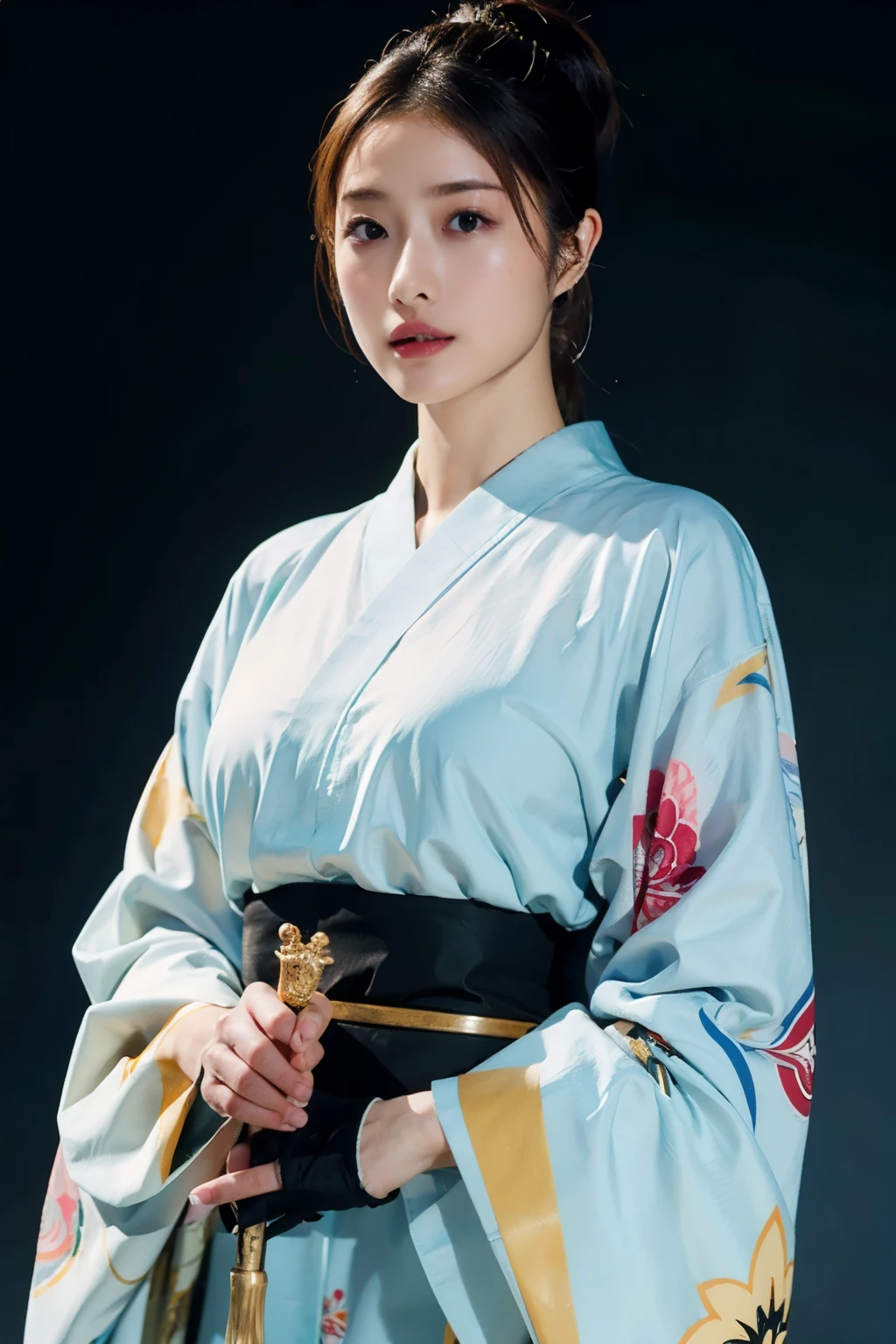warrior,arms,armor,sword,alone,japanese armor,warrior,long hair,black hair,holding,knife,holding arms,topknot,looking at the viewer,cigarette,1 girl,hair ornaments,ponytail,sheath,black eye,holding sword,shoulder armor,Blood,male focus,Hairpin,kusazuri,sheathed,gloves,kimono,Blood splatter,Are standing,black gloves,looking to the side,cowboy shot,Wind,breastplate,realistic,high ponytail,floating hair,sheath,
highest quality,masterpiece,very delicate and beautiful,cg,unity,8k wallpaper,wonderful,finely,masterpiece,official art,very detailed cg unity 8k wallpaper,incredibly absurd,huge file size,Super detailed,High resolution,very detailed,