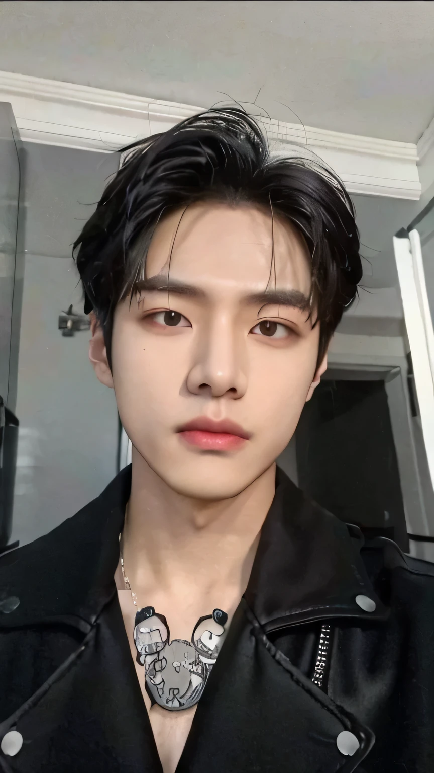 tem um homem sentado com um celular, Shinji, Marcos Lee, hyung tae, Kim Doyoung, inspirado em jeonseok lee, Hong junho hyung, adorable and pale korean face, taejune kim, lindo chad queixo, inspirado em Kim Myeong-guk, Shin Jeongho, Jimin\the right eyelid is swollenKim taehyung, rosto grande, 30 anos, barba pequena, cara de bravo