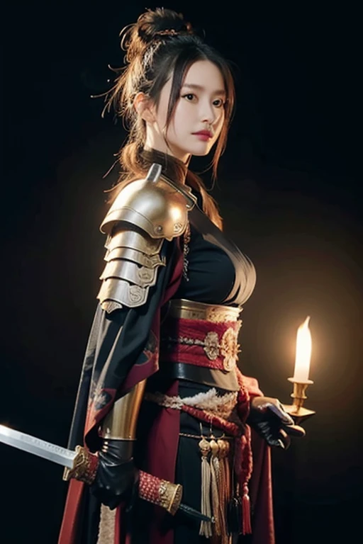 warrior,arms,armor,sword,alone,japanese armor,warrior,long hair,black hair,holding,knife,holding arms,topknot,looking at the viewer,cigarette,1 girl,hair ornaments,ponytail,sheath,black eye,holding sword,shoulder armor,Blood,male focus,Hairpin,kusazuri,sheathed,gloves,kimono,Blood splatter,Are standing,black gloves,looking to the side,cowboy shot,Wind,breastplate,realistic,high ponytail,floating hair,sheath,
highest quality,masterpiece,very delicate and beautiful,cg,unity,8k wallpaper,wonderful,finely,masterpiece,official art,very detailed cg unity 8k wallpaper,incredibly absurd,huge file size,Super detailed,High resolution,very detailed,