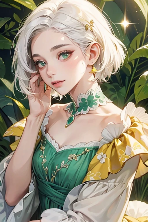 Grams wears a yellow, floral dress, and has a piece of coral in her hair. Her white hair is parted, as with everyone else in her family, and while her skin is paler than the others, her shell is still dark green. She has wrinkles on her face and pursed lips. Her other features resemble those of Kapp'n. SPARKLE; GLITTER