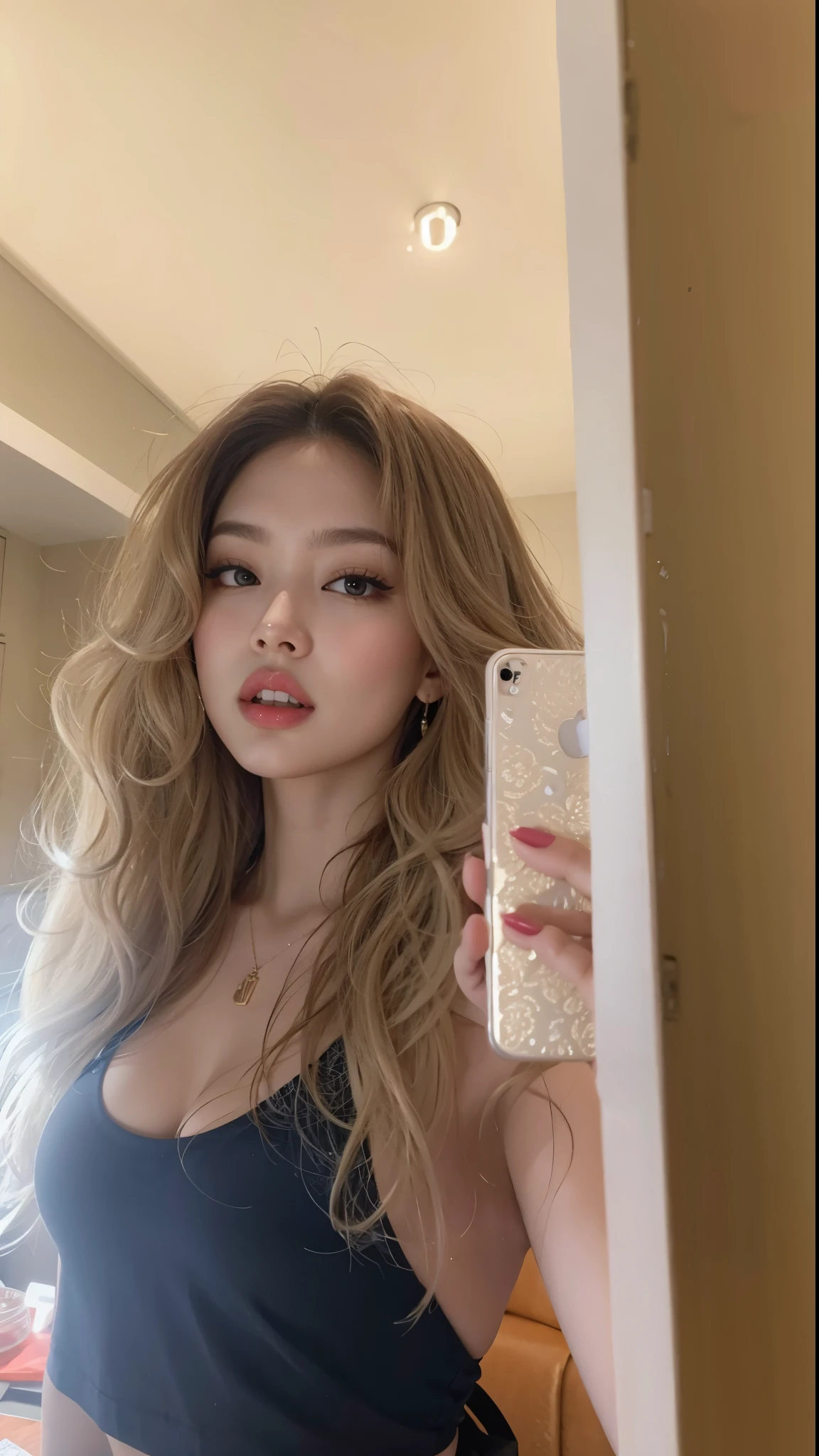 Jennie arranhada segurando um celular com cabelos loiros cacheados, angelawhite, ava max, 2 2 anos, with hat, 21 anos, 18 anos, basia tran | |, , angie lobo, Sakimichan, Amouranto, Cara Sexy, boa , Yelena Belova, 2 3 anos, Jennie blackpink