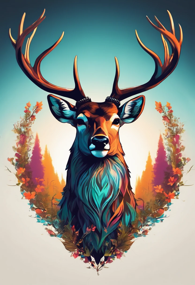 Deer head music logo