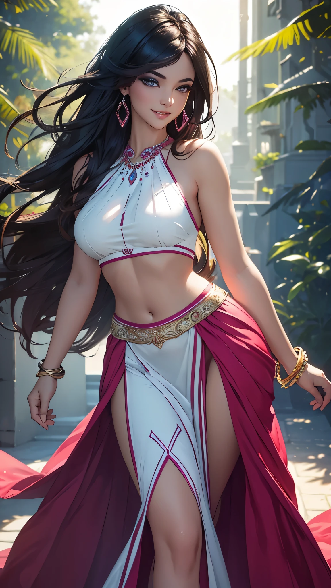 1female，45 yers old，Married woman，熟妇，Large breasts，long leges，big chest and thin waist， photo exposure， 独奏，（Background with：at a forest，the rainforest，in summer） She has long black hair，Redlip，The stands up，seen from the front， curlies， The sky is mostly cloudy，（（（tmasterpiece），（Very detailed CG unified 8k wallpaper），Best quality，电影灯光，detailed back ground，beautidful eyes，Bright pupils，（very delicate beautiful），（Beautiful and detailed eyes description），ultra - detailed，tmasterpiece，）），facing at the camera，A high resolution，ultra - detailed），Expose breasts exposed，Bare genitals， convex，Camel toes，Raised sexy，athlete（dressed in：，Red football uniform）
