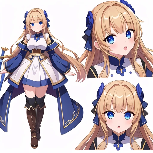 masterpiece, best quality, cute eyes, 1girl, solo,  ((white background)), full body, multiple views, boots, sword, ((fellatio)),