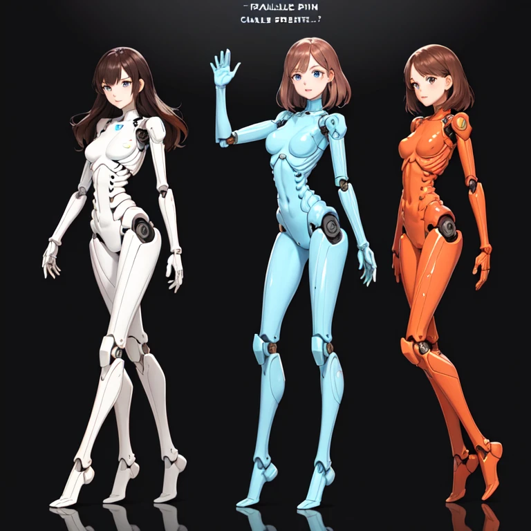 Multiple robot women,
All of them have human female faces.,
Everyone except their faces are machines.,
Everyone is not wearing clothes,
brown hair,
wavy hair,
hazel eyes,
very detailed,
smile,
Everyone is a machine except for their faces.,
All have mechanical limbs,
No clothes for everyone,
All exposed internal skeletons,
Everyone has a different colored internal skeleton.,
full body shot,
clone, Millions of Robot Girls, Crowded, Marching robot girls in the background