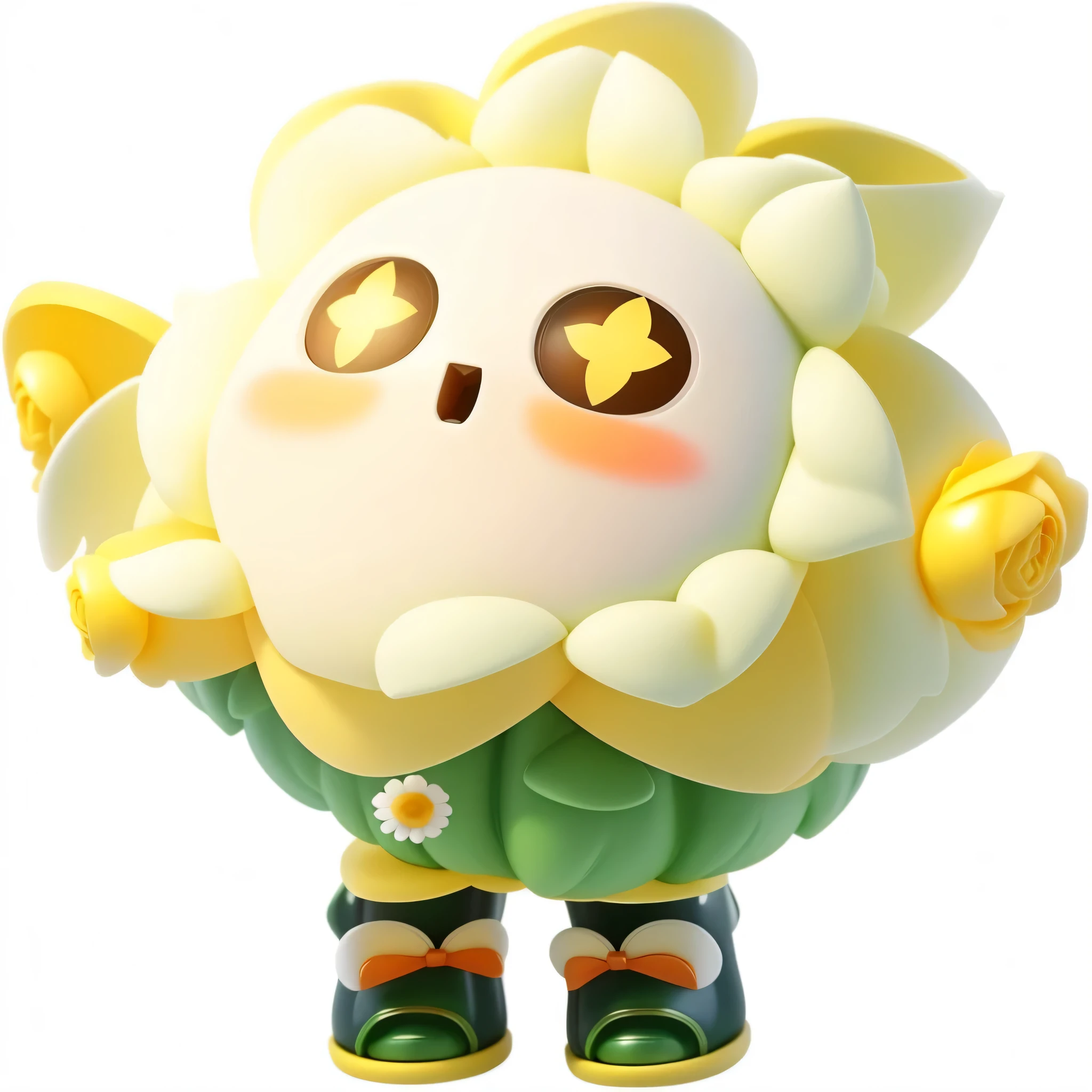 Flowers with white flowersClose-up of toys, Elegant, Flower core, luminescent, huge flower head, Huge white daisy flower face, Giant daisy flower as head, There is a toy,There are faces and eyes,happy,cheer,Close-up of toys, Cartoon characters, Lovely character, FBX, Lovely 3 d render, Lovely! C4D, video game character, game character,Super detailed 3d characters, 3D characters,, octane rendering,, Toy character design,4k,8k,ultra high definition