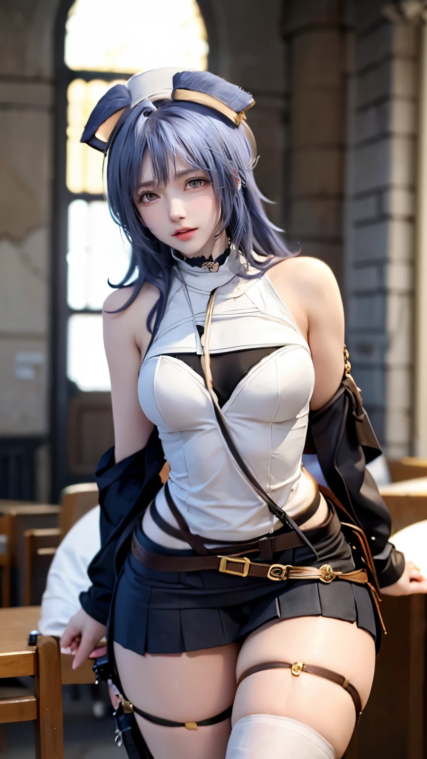 (very delicate and beautiful:1.2)super model,perfect shape,girl's,,Thighhighs,beautiful feet,beret,gentle expression,spoiled look,Innocent face,ミニskirt,big breasts,beautiful breasts,voluptuous,bike shorts,,givenchy,masterpiece, highest quality, High resolution, 8K, , skirt, uniform, short hair, messy hair, blush, sexy pose, big breasts, seductive pose, sweating,, sweating, cityscape, vivid details, super detail, realistic skin texture, Surface details, Beautiful eyes in every detail, medium full shot, Girl holding a sword,flame background,