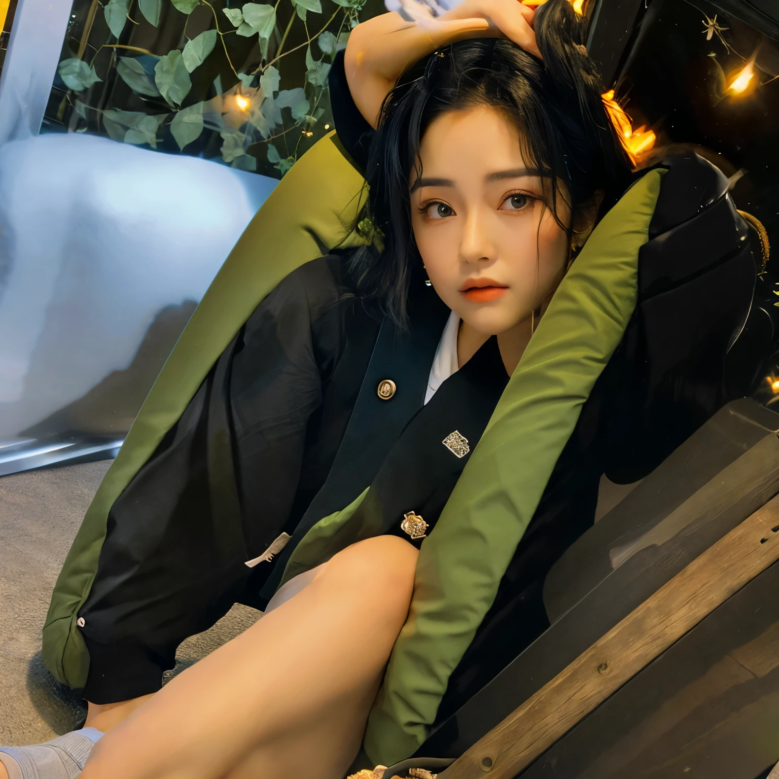 Songkran, wet street , A very realistic girl, wet soaked, drop, wet clothes, wet skin, wet hair, 8k, Masterpiece, realistic, beautiful,purple efficiency,Navy trousers,wet:1.5,dirty white powder