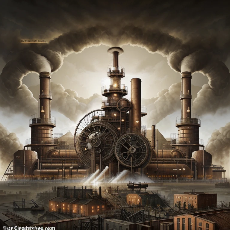 Creative and great illustration of the industrial revolution in the world