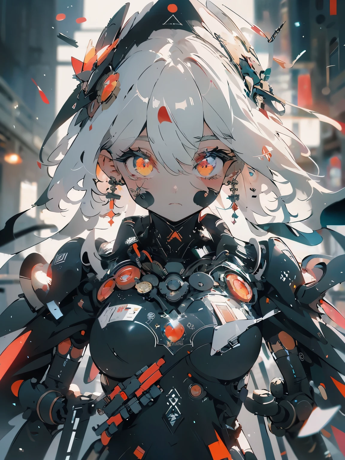 jewel-like red eyes, very fine eyes, highly detailed face,, , red energy,(glow red: 1.5)