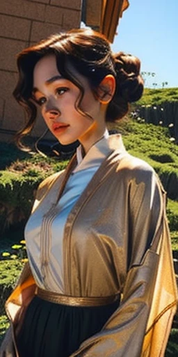 Pace Girl| Standing alone on a hill| in the center| detailed gorgeous face| anime style| Key Visual| intricate details| very detailed| breathtaking| lively| panorama| cinematic| carne griffith| conrad rosette| Ghibli