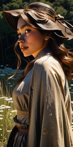 Pace Girl| Standing alone on a hill| in the center| detailed gorgeous face| anime style| Key Visual| intricate details| very detailed| breathtaking| lively| panorama| cinematic| carne griffith| conrad rosette| Ghibli