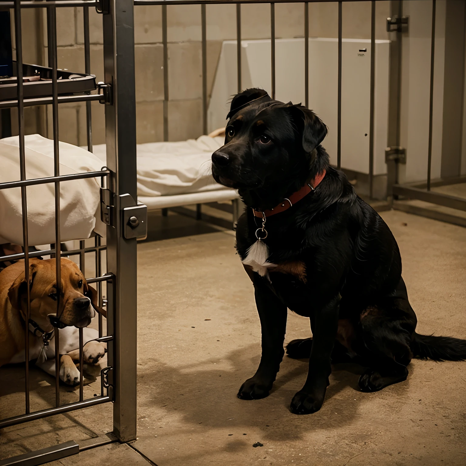 Dog in prison being made into another dogs bitch 