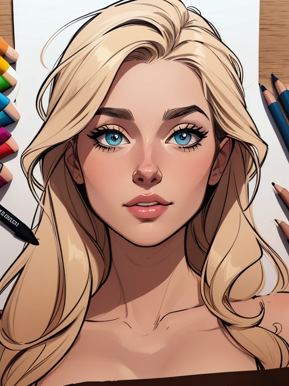 Personagem Fernanda Vasconcellos Imagem de desenho animado de uma mulher .cartoon style illustration, estilo de arte dos desenhos animados, estilo de arte dos desenhos animados, digital illustration style, design de personagens altamente detalhado, arte digital detalhada fofa, City fan art, Design de personagens de retrato, beautiful digital illustration, retrato de alta qualidade, Arte em quadrinhos, mulher jovem.  fantasia espartilho sensual. expression of sexual desire