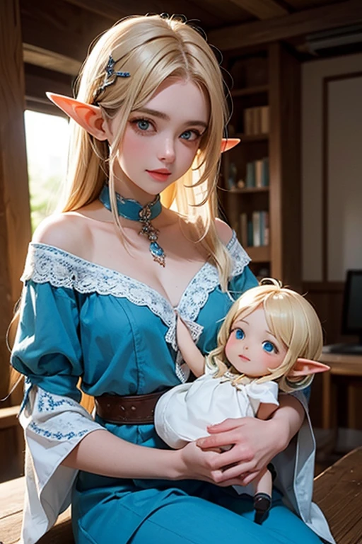 Elf,Blonde,negligee,Mother and daughter