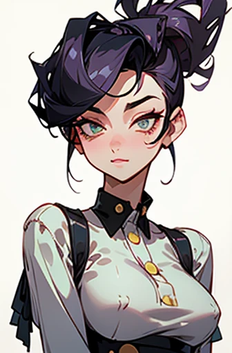 (masterpiece), (High resolution), (super delicate)breast enhancement,(snap shot), antique,Photographed from the front, Unique atmosphere、((hairstyle:rockabilly Pompadour hairstyles))