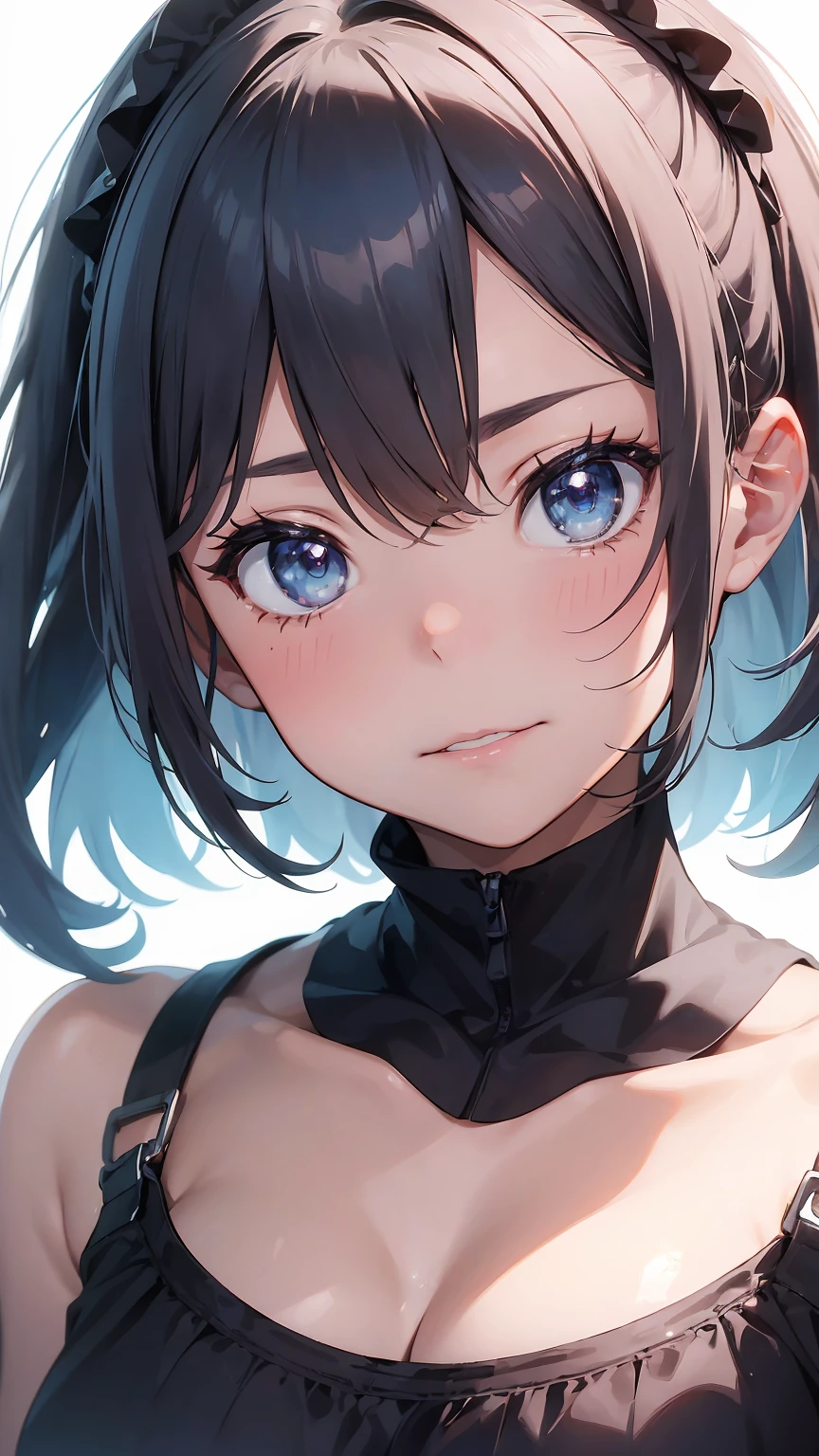 (best quality), (Super detailed), (Best Illustration), (masterpiece), score_9, score_8_up, score_7_up, (4k), nsfw, (1woman), (full nude), (large breasts), {brown hair, (sideburns), (bob cut:1.3), curly hair, hairs between eyes, colored inner hair}, {(detailed eyes), twinkle(in the eyes), blue eyes}, nose blush, earring,