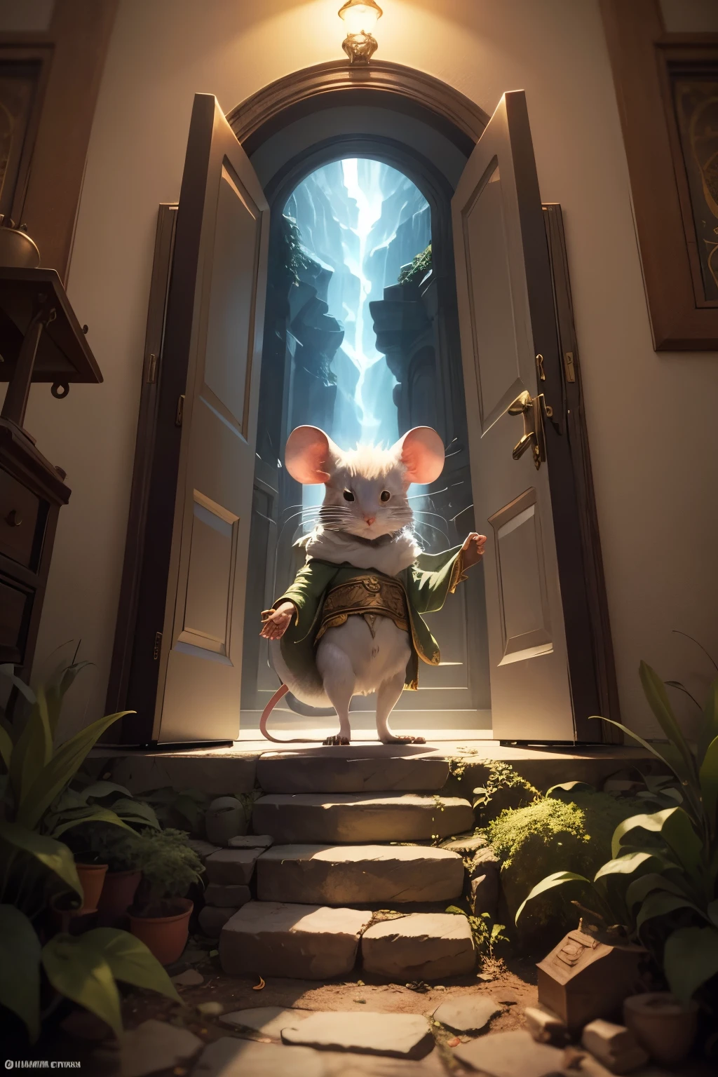 And the lord of creation called out to his meekest creation the diminutive door mouse and said "Go out and strike the mighty gong of the world with all your might, and the door mouse did as he was commanded and crept out of his safe hiding hole to his favorite seed feeding grounds crept up to the nearest fruiting bush nibbled on a group of seeds one of which fell to the ground with the slightest tremor and started the mightiest roar of existence and sound from that worldly bell.
