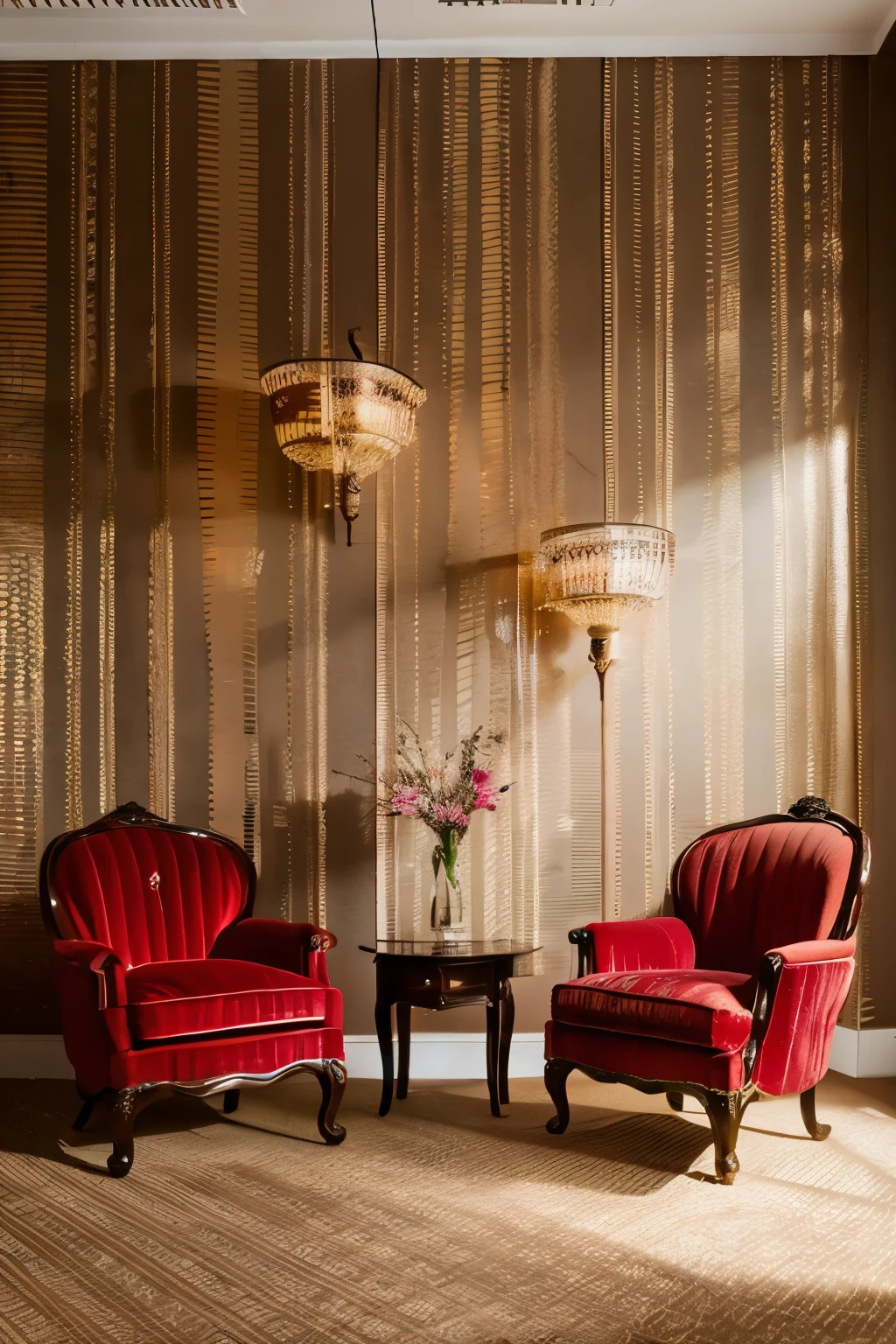 ((best quality), generate a parlor background for me with two chairs
With a table
