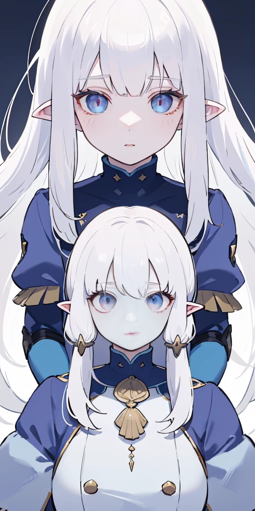 Big ,blue skin color,white hair,blue ayes,pointy ears, hyper realistic, Ultra detail, high res