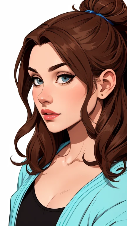 estilo de desenho animado:1.2), mulher Imagem de desenho animado de uma mulher , roupas sensuais , garota super fofa, cartoon style illustration, estilo de arte dos desenhos animados, estilo de arte dos desenhos animados, digital illustration style, design de personagens altamente detalhado, arte digital detalhada fofa, City fan art, design de personagem retrato, beautiful digital illustration, retrato de alta qualidade, arte em quadrinhos, retrato do design do personagem, white background Buso without clothes and medium breasts female character from The Lord of the Rings