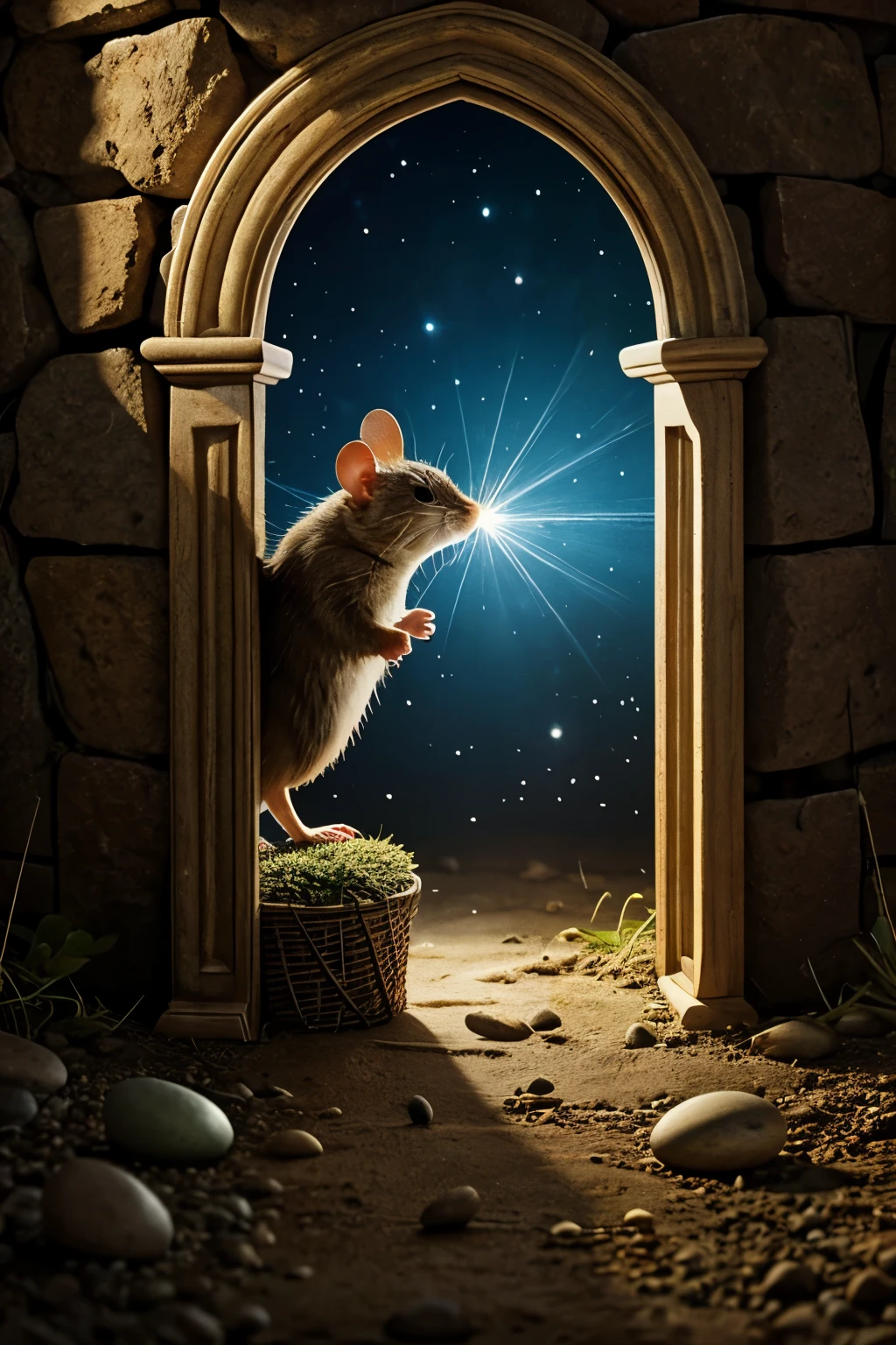 And the lord of creation called out to his meekest creation the diminutive door mouse and said "Go out and strike the mighty gong of the world with all your might, and the door mouse did as he was commanded and crept out of his safe hiding hole along his way to his favorite seed feeding grounds he crept up to the nearest fruiting bush nibbled on a group of seeds one of which fell to the ground with the slightest tremor upon a small pebble and started the mightiest roar of existence and sound from that worldly bell.