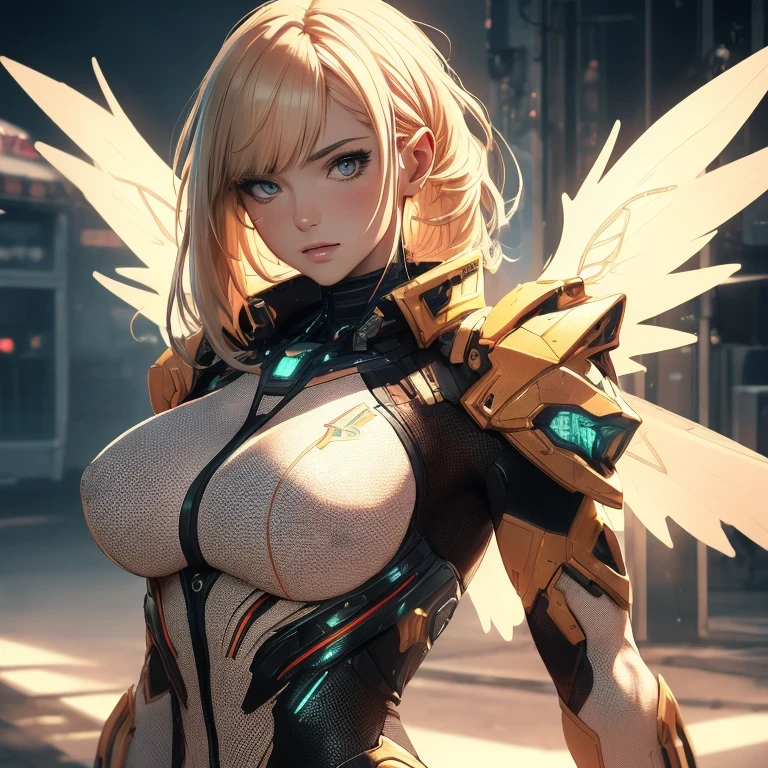 Translucent ethereal mechanical girl,Future Angel Mechanical Joint,translucent mechanical wing,High-resolution portraits with vibrant colors and intricate details,great art. (best quality,4K,8K,High resolution,masterpiece:1.2),super detailed,(actual,lifelike,lifelike:1.37),high dynamic range,ultra high definition,studio lighting,Ultra-fine coating,sharp focus,Physically based rendering,extremely detailed description,professional,bright colors,Bokeh,sportswear,concept artist