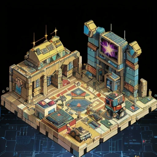 3598 lithium battery Mars realistic model, (original photo, best quality, masterpiece:1.4),Steampunk Cyberpunk 6820 Isometric City,(CyberpunkLithium Star light:1.3), Lithium Star (related to land),(in a Isometric:1.3),Isometric, (((Isometric)))