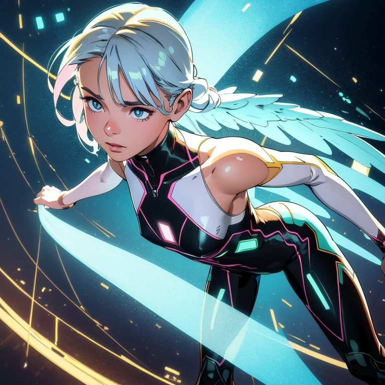 Translucent ethereal mechanical girl，Future Angel Mechanical Joint，translucent mechanical wing，High-resolution portraits with vibrant colors and intricate details,great art. (best quality,4K,8K,High resolution,masterpiece:1.2),super detailed,(actual,lifelike,lifelike:1.37),high dynamic range,ultra high definition,studio lighting,Ultra-fine coating,sharp focus,Physically based rendering,extremely detailed description,professional,bright colors,Bokeh,sportswear,concept artist