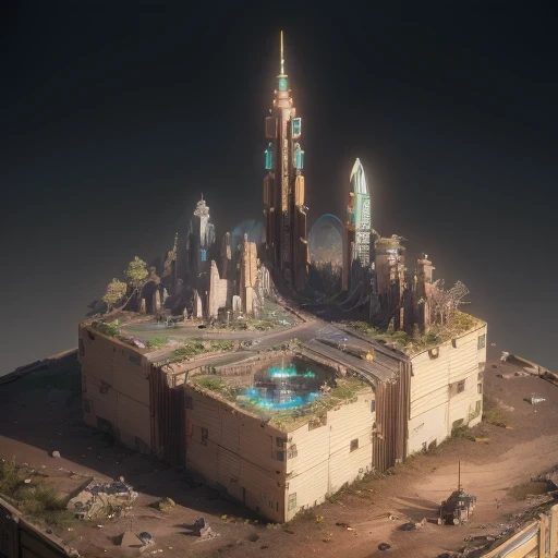 6598年Mars realistic model, (bifurcation, original photo, best quality, masterpiece:1.4),SteampunkCyberpunk6820 City,(CyberpunkMars light:1.3), Mars (related to land),(in a small nature box:1.3),Isometric, small nature, landscape on foundation,landscape,