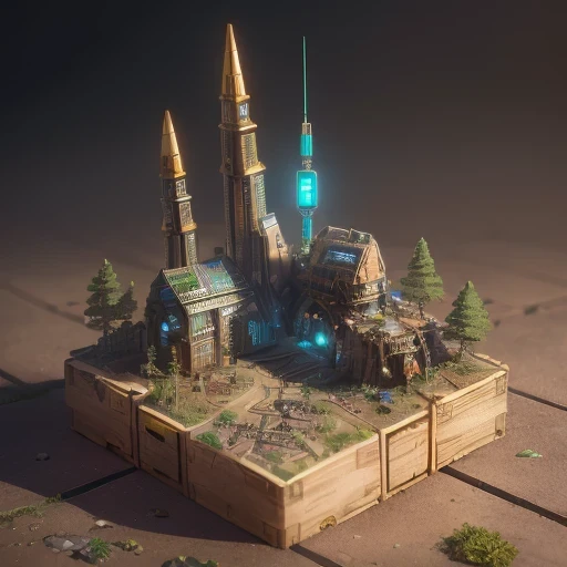 6598年Mars realistic model, (bifurcation, original photo, best quality, masterpiece:1.4),SteampunkCyberpunk6820 City,(CyberpunkMars light:1.3), Mars (related to land),(in a small nature box:1.3),Isometric, small nature, landscape on foundation,landscape,