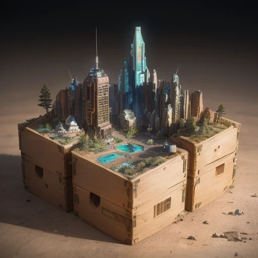 6598年Mars realistic model, (bifurcation, original photo, best quality, masterpiece:1.4),SteampunkCyberpunk6820 City,(CyberpunkMars light:1.3), Mars (related to land),(in a small nature box:1.3),Isometric, small nature, landscape on foundation,landscape,