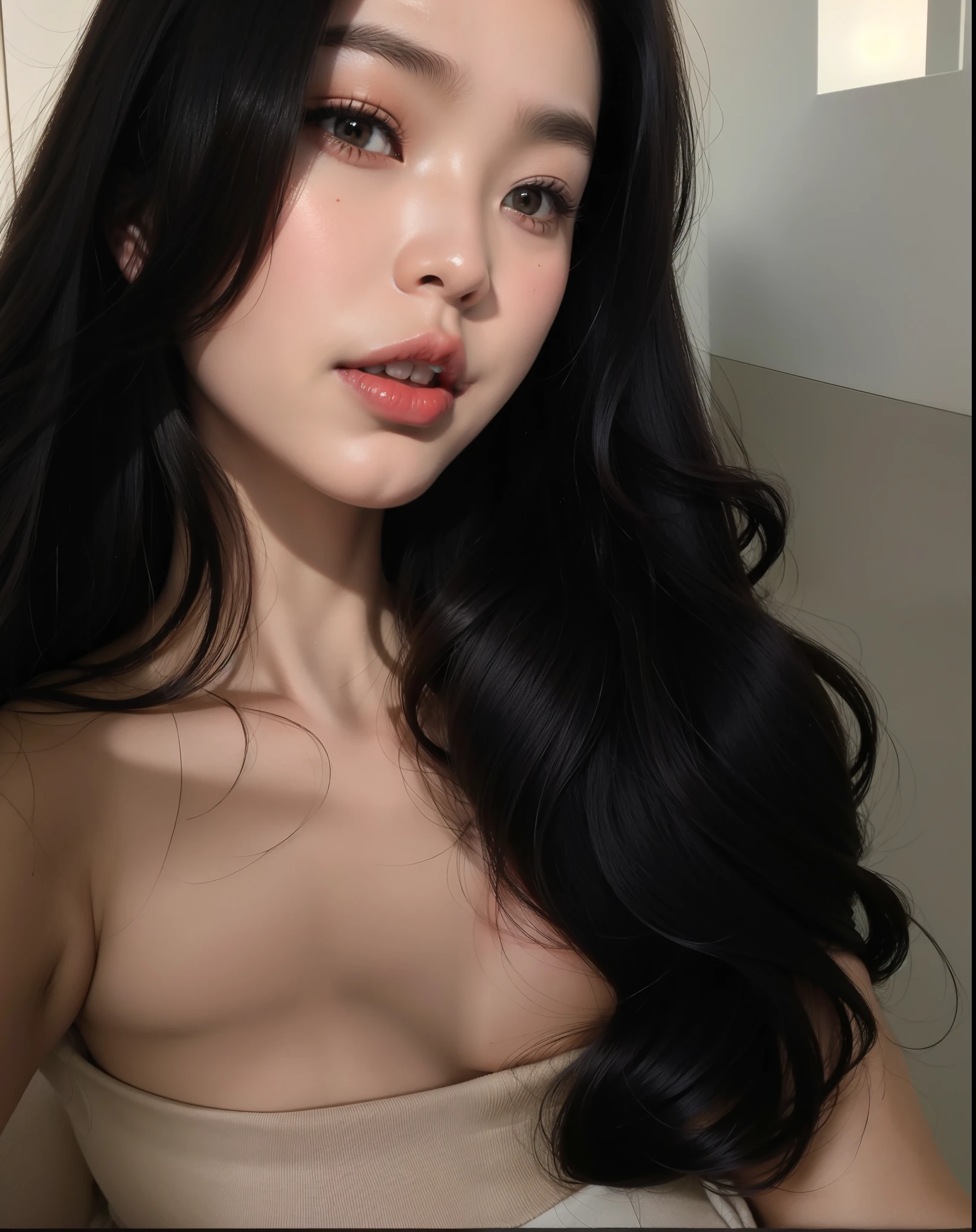 um close de uma mulher com longos cabelos pretos posando para uma foto, 18 anos de idade, beautiful  Asian, 1 8 are, beautiful chinese model, garota persa de pele clara,  Asian,  Asian with long hair, 1 6 anos, cabelo escuro maravilhoso, mulher com longos cabelos pretos, ela tem cerca de 2 0 anos