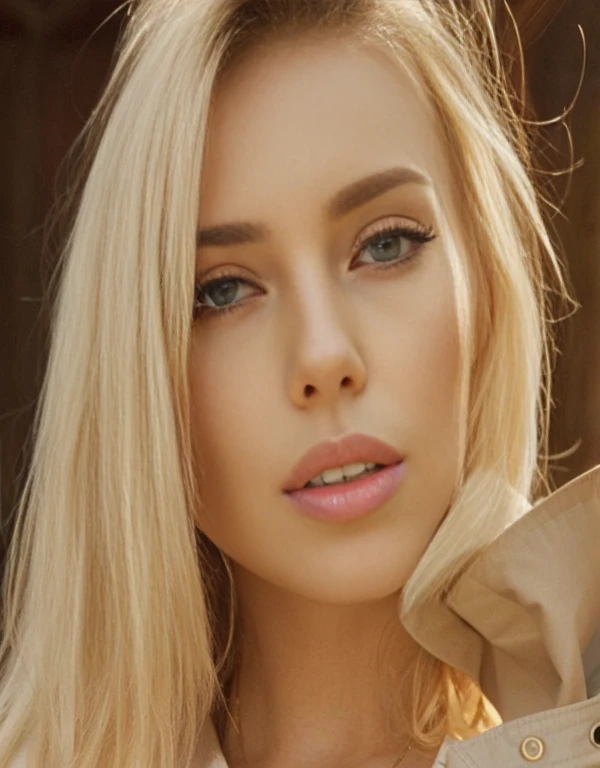 Blonde with long hair、Close-up of woman wearing jacket, Elise Theron, Yelena Belova, Anastasia Ovchinnikova, advance, Inspired by Caroly Lotz, Face like ester exposed, Magdalena more often, Scarlett Haze, by Emma Andijewska, Dashataran