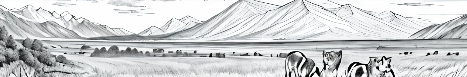 1
a black and white drawing of lions in a field with mountains in the background, highly detailed ink illustration, highly detailed illustration, wildlife illustration, perfect pen and ink line art, black and white detailed sketch, detailed ink illustration, wildlife drawing, highly detailed linework, highly detailed drawing, pen and ink illustration, clean ink detailed line drawing, full page illustration